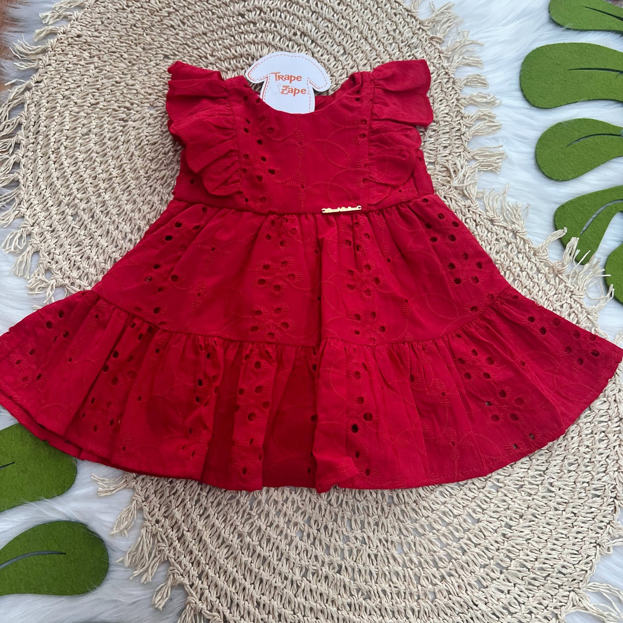 Vestido em Lese Vermelho